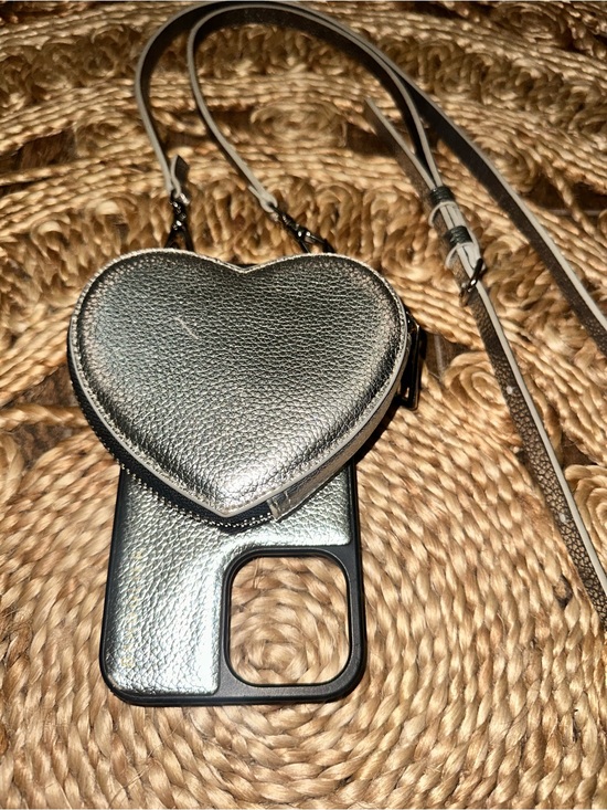 Bandolier Other - Bandolier iPhone 13 Pro Max Crossbody Case Silver Heart Coin Purse Strap